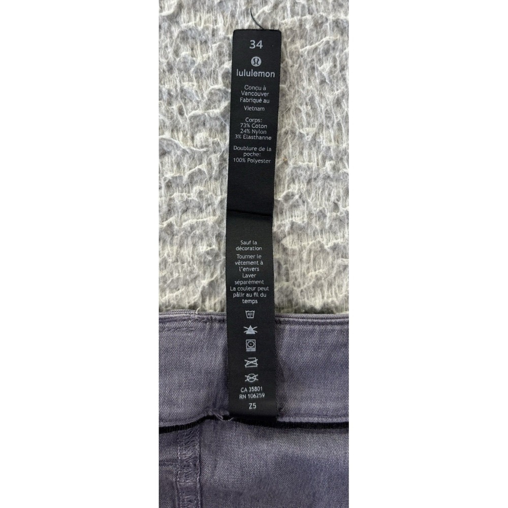Lululemon ABC Pant Mens 34 (Fits 36x29.5) Gray Slim Warpstreme Stretch Chino - Picture 8 of 10